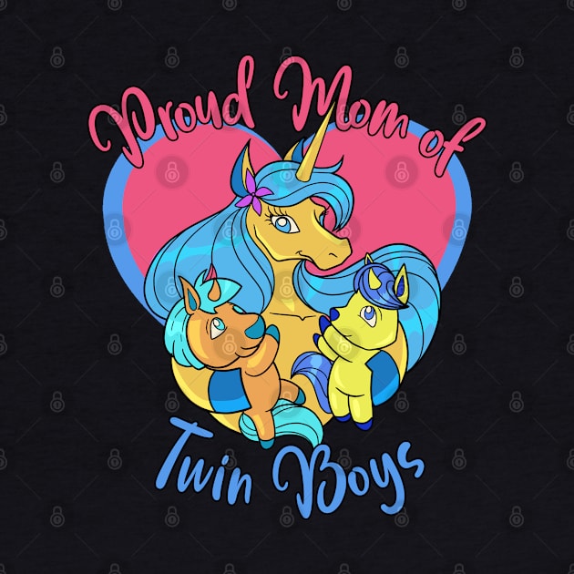 Unicorn Twins - Proud Mom of Twin Boys by Modern Medieval Design